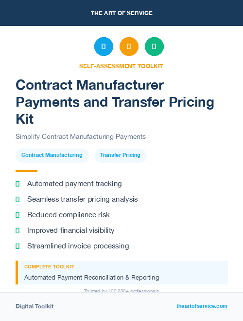 Contract Manufacturer Payments and Transfer Pricing Kit