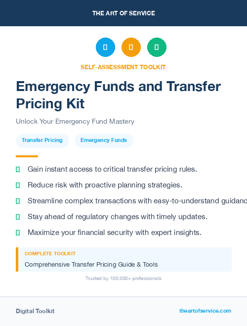 Emergency Funds and Transfer Pricing Kit