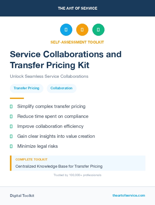 Service Collaborations and Transfer Pricing Kit