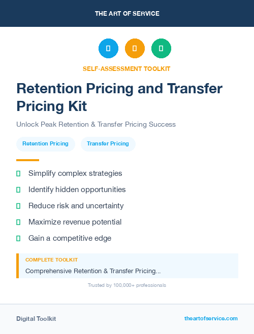 Retention Pricing and Transfer Pricing Kit