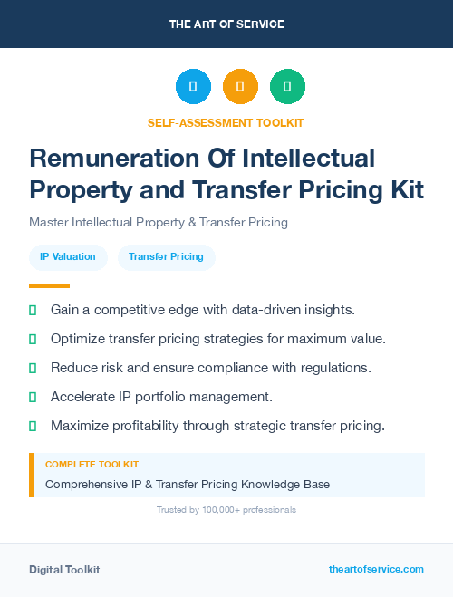Remuneration Of Intellectual Property and Transfer Pricing Kit