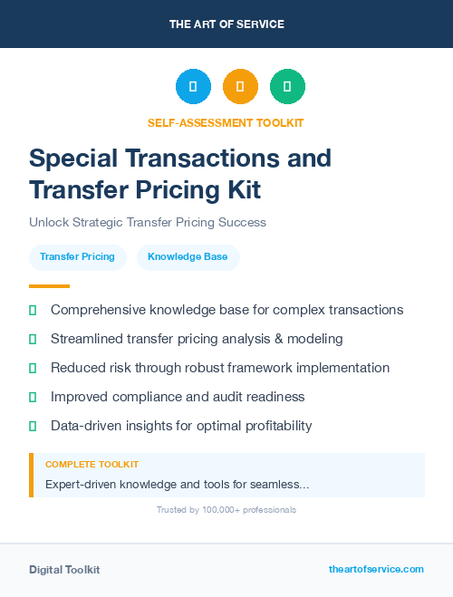 Special Transactions and Transfer Pricing Kit
