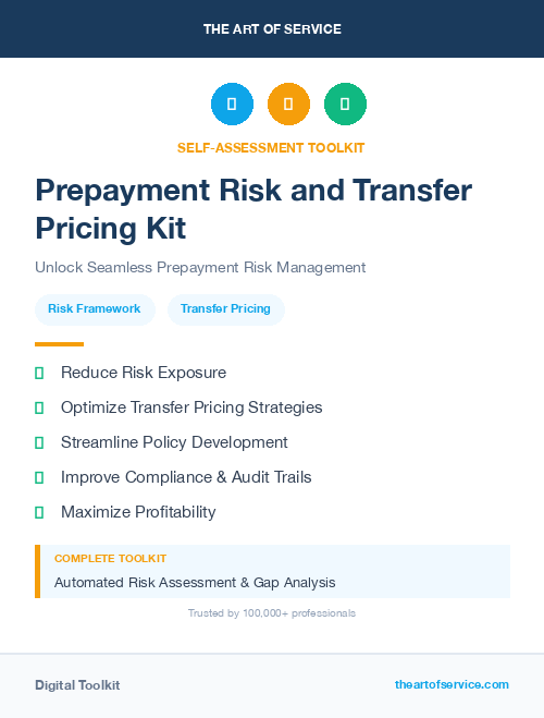 Prepayment Risk and Transfer Pricing Kit