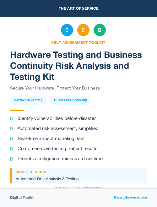 Hardware Testing and Business Continuity Risk Analysis and Testing Kit