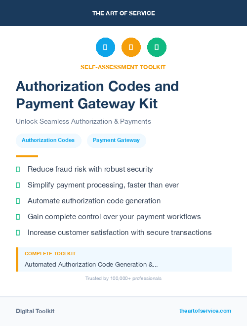 Authorization Codes and Payment Gateway Kit