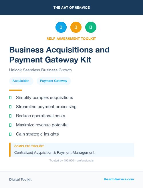 Business Acquisitions and Payment Gateway Kit