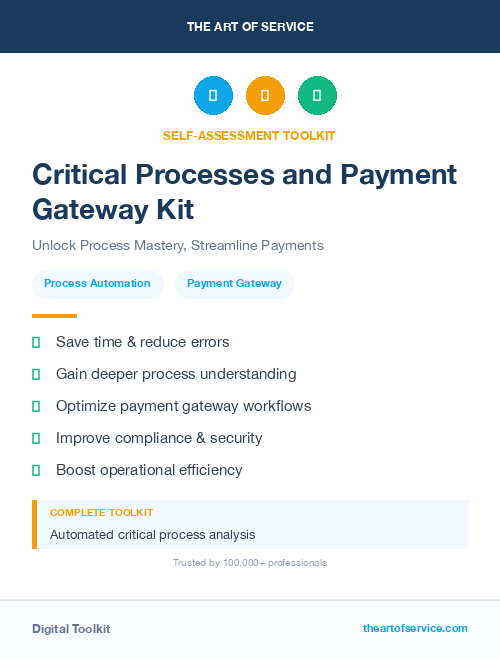 Critical Processes and Payment Gateway Kit