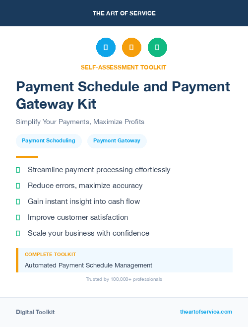 Payment Schedule and Payment Gateway Kit