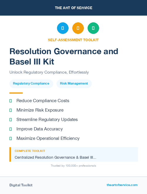 Resolution Governance and Basel III Kit