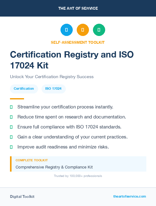 Certification Registry and ISO 17024 Kit