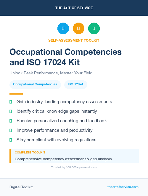 Occupational Competencies and ISO 17024 Kit
