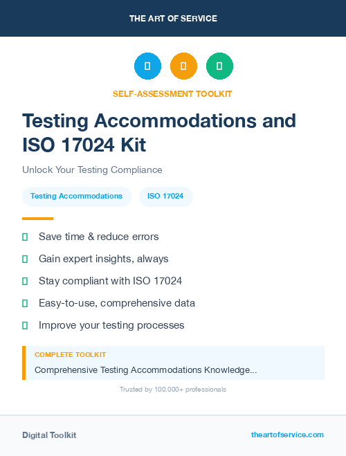 Testing Accommodations and ISO 17024 Kit