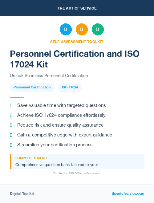 Personnel Certification and ISO 17024 Kit