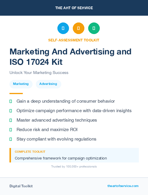 Marketing And Advertising and ISO 17024 Kit