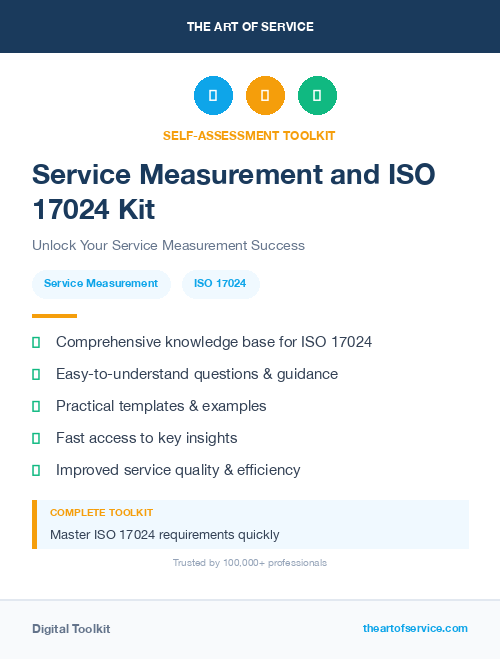 Service Measurement and ISO 17024 Kit
