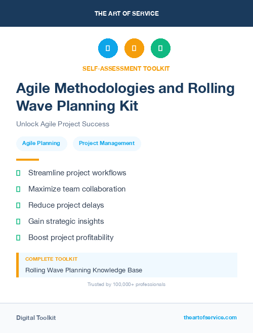 Agile Methodologies and Rolling Wave Planning Kit