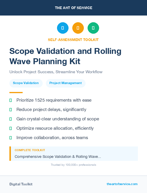 Scope Validation and Rolling Wave Planning Kit