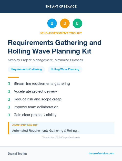 Requirements Gathering and Rolling Wave Planning Kit