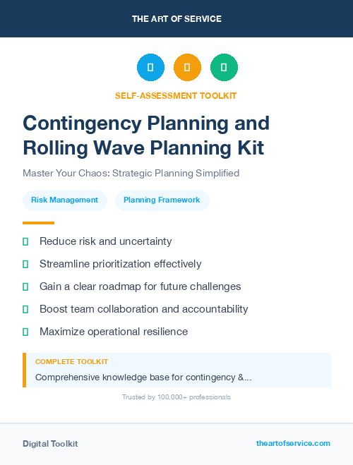 Contingency Planning and Rolling Wave Planning Kit