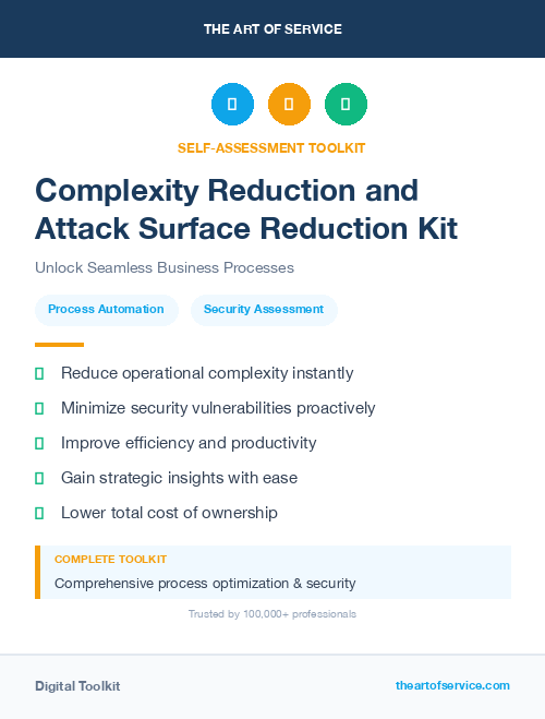 Complexity Reduction and Attack Surface Reduction Kit