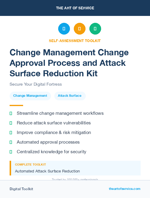 Change Management Change Approval Process and Attack Surface Reduction Kit
