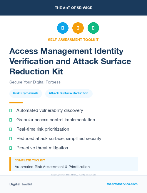 Access Management Identity Verification and Attack Surface Reduction Kit