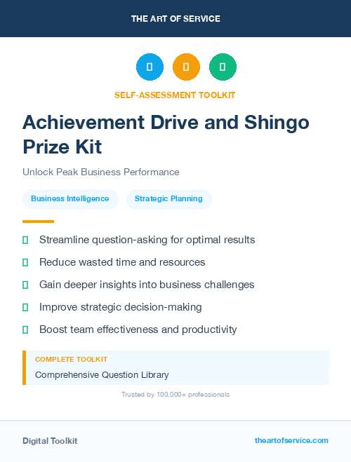 Achievement Drive and Shingo Prize Kit