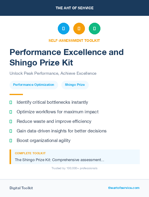 Performance Excellence and Shingo Prize Kit