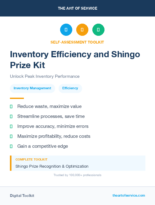 Inventory Efficiency and Shingo Prize Kit