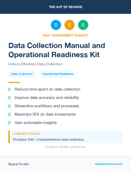 Data Collection Manual and Operational Readiness Kit