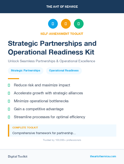 Strategic Partnerships and Operational Readiness Kit