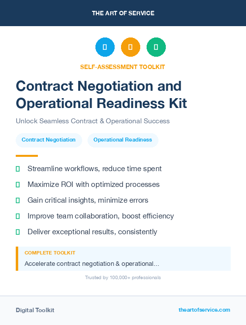 Contract Negotiation and Operational Readiness Kit