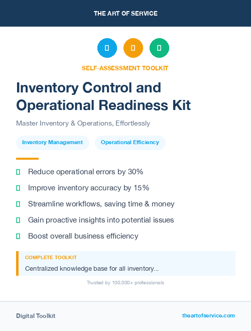 Inventory Control and Operational Readiness Kit