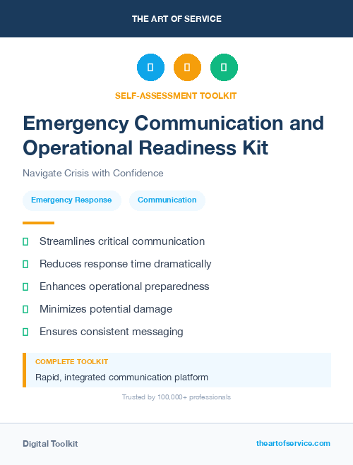 Emergency Communication and Operational Readiness Kit