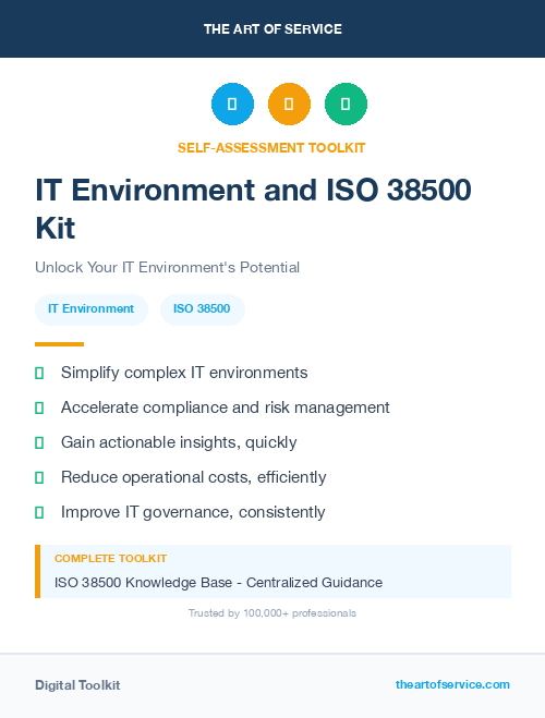 IT Environment and ISO 38500 Kit