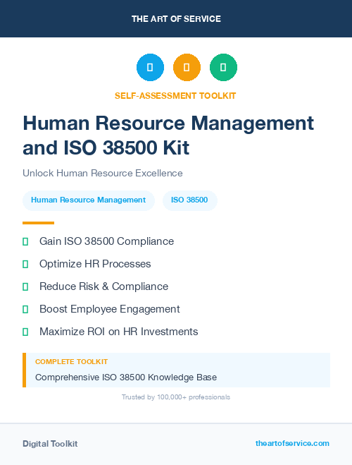 Human Resource Management and ISO 38500 Kit