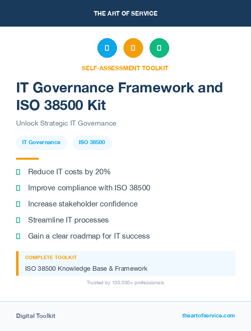IT Governance Framework and ISO 38500 Kit