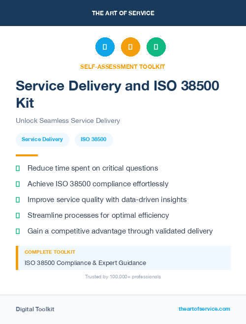 Service Delivery and ISO 38500 Kit