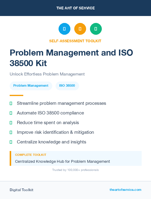 Problem Management and ISO 38500 Kit