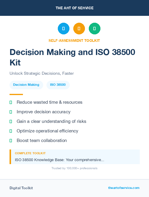 Decision Making and ISO 38500 Kit