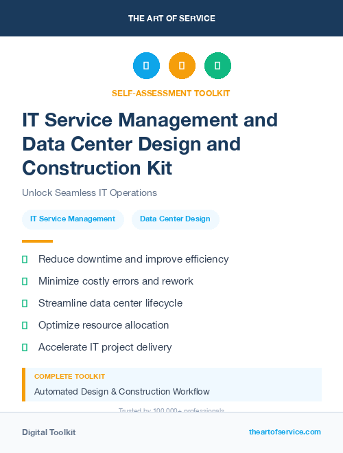IT Service Management and Data Center Design and Construction Kit