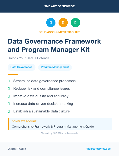 Data Governance Framework and Program Manager Kit