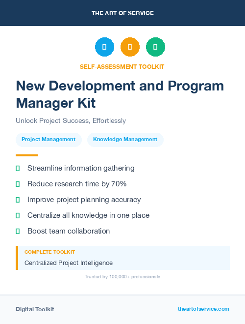 New Development and Program Manager Kit