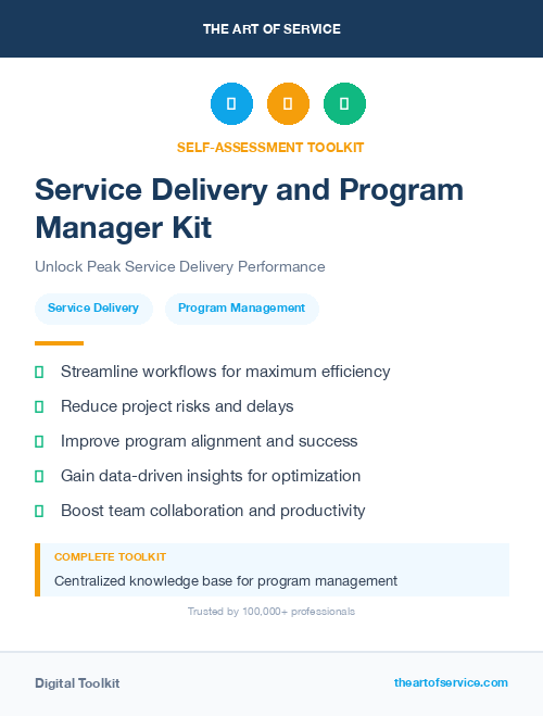 Service Delivery and Program Manager Kit