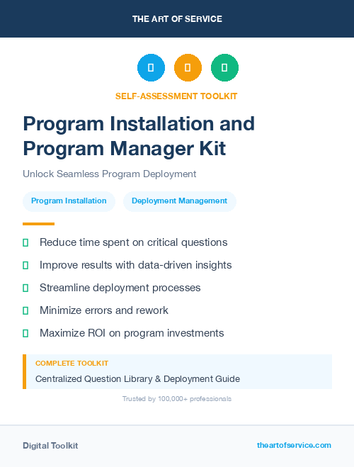Program Installation and Program Manager Kit