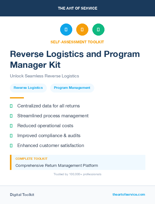 Reverse Logistics and Program Manager Kit