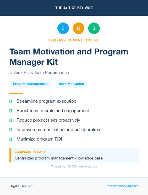 Team Motivation and Program Manager Kit