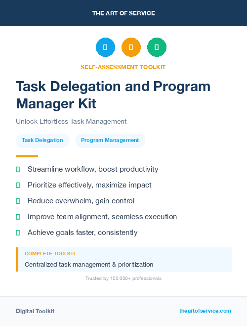 Task Delegation and Program Manager Kit