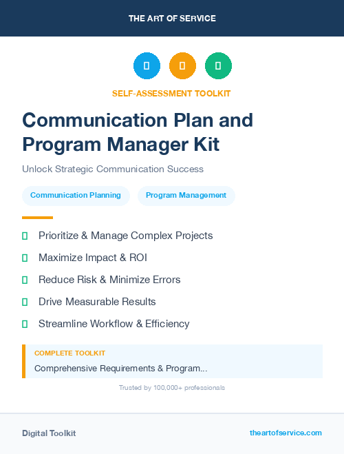 Communication Plan and Program Manager Kit