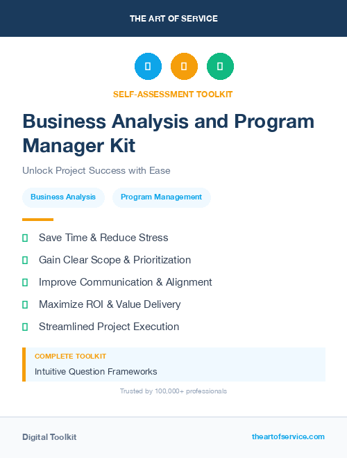 Business Analysis and Program Manager Kit